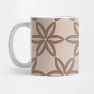 Geometric Flowers Pattern - Brown Mug